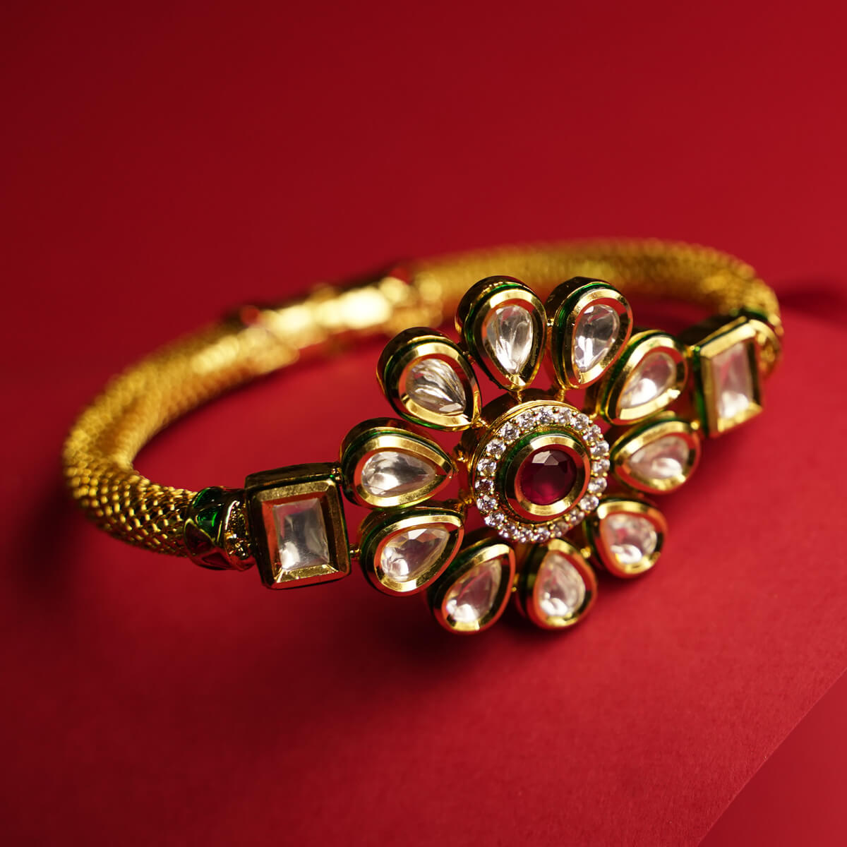 A Pair of Gold Finished Kundan Pearl Bracelet/ Haathphool / Gold Finished  Ring Bracelet / Hand Harness/ Kundan Bracelet /hath Panja - Etsy